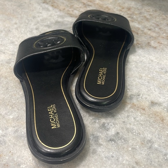 Michael Kors Black Deanna Cutout Slide Sandals - Picture 3 of 6